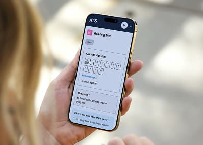 Adaptive Testing System mobile test view