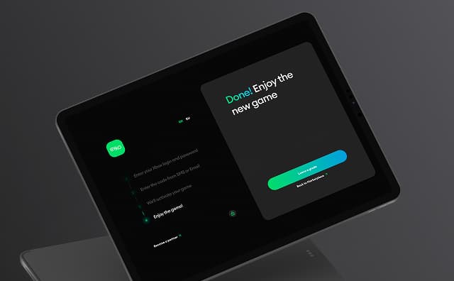 EXXO order flow and metrics shown inside a tablet mockup