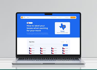 Star Van Lines quote and service labelling screen shown on a laptop