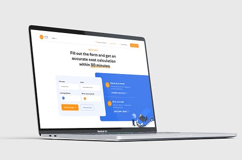 Star Van Lines landing page shown on a laptop render