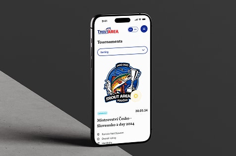 Troutarea tournament overview screen shown on a phone